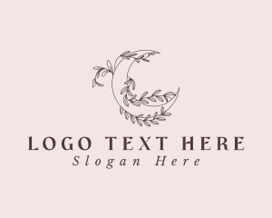 Floral Crescent Moon Logo