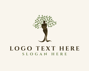 Woman - Tree Plant Woman logo design