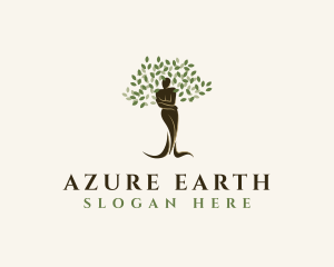 Tree Plant Woman logo design