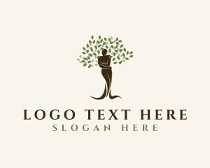 Permaculturist - Tree Plant Woman logo design