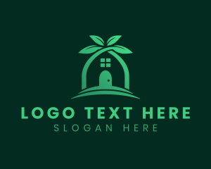 House - House Plant Landscaping logo design