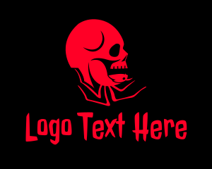 Dead - Creepy Skull Spider Tattoo logo design