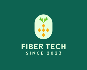 Fiber - Diamond Pineapple Fruit logo design