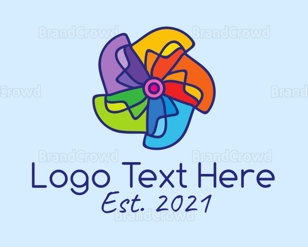 Fun Colorful Pinwheel Logo