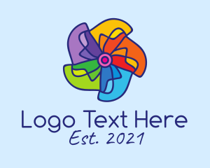 Home Decor - Fun Colorful Pinwheel logo design