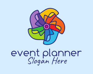 Fun Colorful Pinwheel Logo