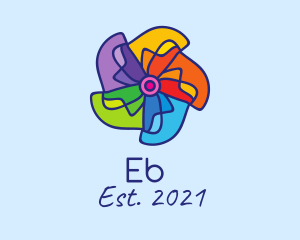 Home Decor - Fun Colorful Pinwheel logo design