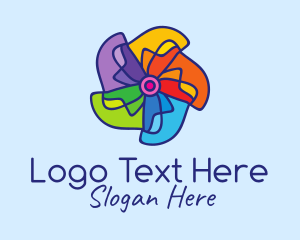 Fun Colorful Pinwheel Logo