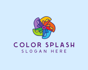 Fun Colorful Pinwheel logo design