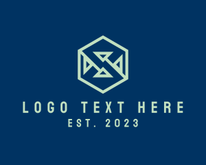 Geometric - Arrow Marketing Hexagon logo design