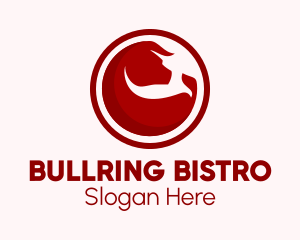Bullring - Red Toro Bull logo design