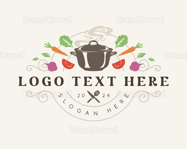 Cooking Pot Vegetable Logo