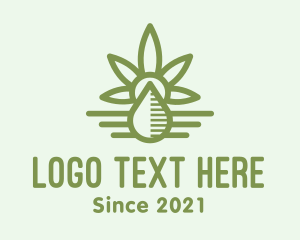 Hemp - Green Cannabis Oil logo design