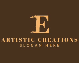 Creations - Watercolor Paint Letter E logo design