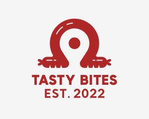 Fast Food - Red Pin Sausage logo design