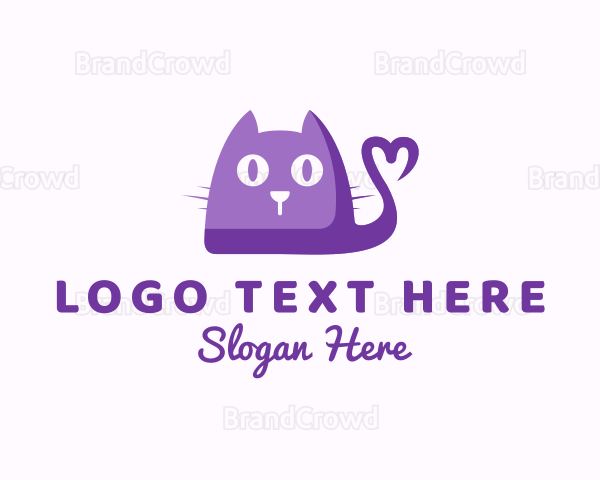 Cute Kitten Pet Logo