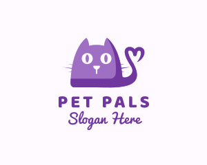 Cute Kitten Pet logo design