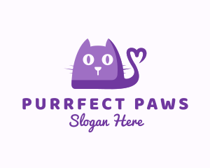 Cute Kitten Pet logo design