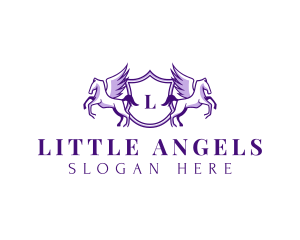 Luxe - Pegasus Luxe Shield logo design
