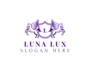 Pegasus Luxe Shield logo design