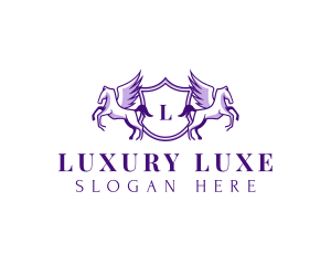 Pegasus Luxe Shield logo design