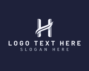 Elegant Stylish Swoosh Letter H logo design
