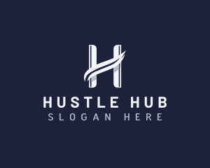 Elegant Stylish Swoosh Letter H logo design