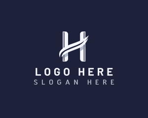 Swoosh - Elegant Stylish Swoosh Letter H logo design