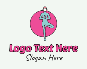 Girl - Female Yoga Circle logo design