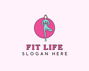 Female Yoga Fitness  logo design