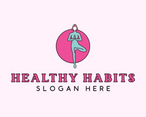 Female Yoga Fitness  logo design