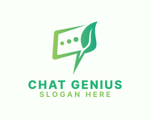 Multimedia Leaf Chat logo design