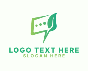 Communicate - Multimedia Leaf Chat logo design