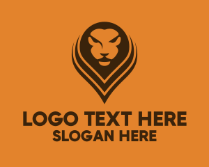 Lion - Location Lion Face logo design