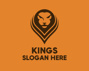 Location Lion Face logo design