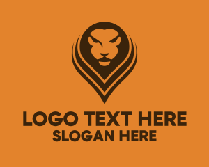 Face - Location Lion Face logo design