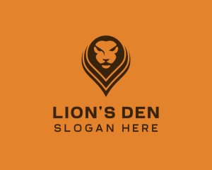 Location Lion Face logo design