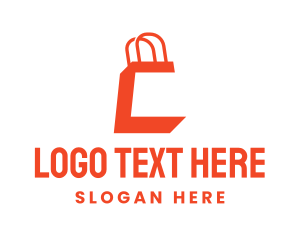 Retailer - Orange Bag Letter C logo design