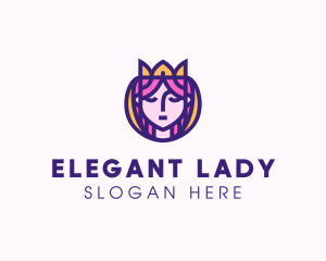 Lady - Beautiful Royal Princess Lady logo design