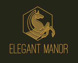 High Class - Horse Gallop Badge logo design