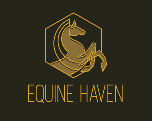 Stable - Horse Gallop Badge logo design