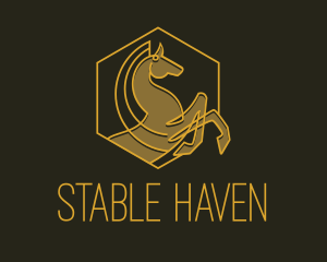 Horse - Horse Gallop Badge logo design