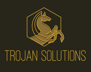 Trojan - Horse Gallop Badge logo design