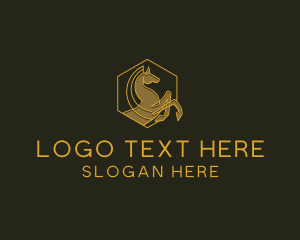 Stable - Horse Gallop Badge logo design