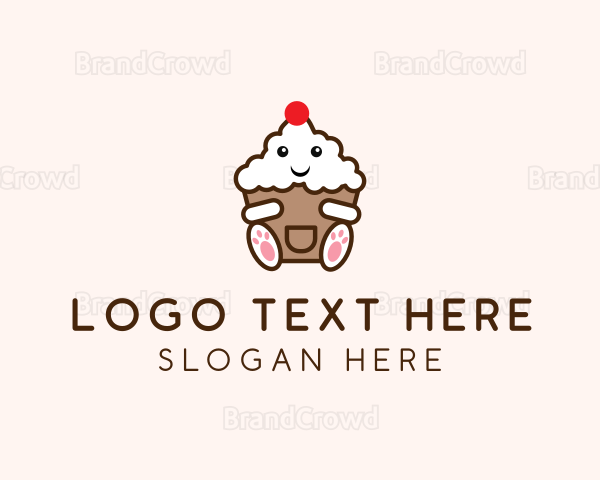 Cute Cupcake Dessert Logo