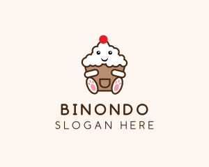 Cute Cupcake Dessert Logo