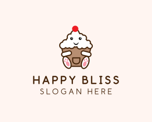 Cute Cupcake Dessert logo design