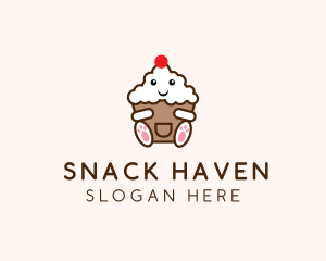 Cute Cupcake Dessert logo design