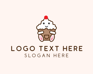 Cute Cupcake Dessert Logo