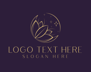 Expensive - Gold Cosmic Flower Wellness logo design